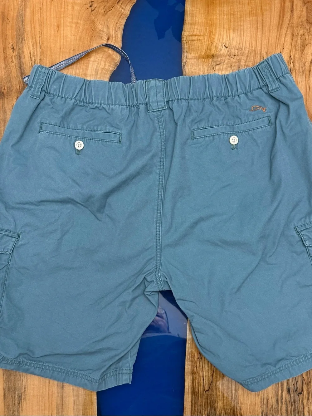 Tommy Bahama Cargo Shorts XL Blue Drawstring Island Casual Coastal - Picture 10 of 13
